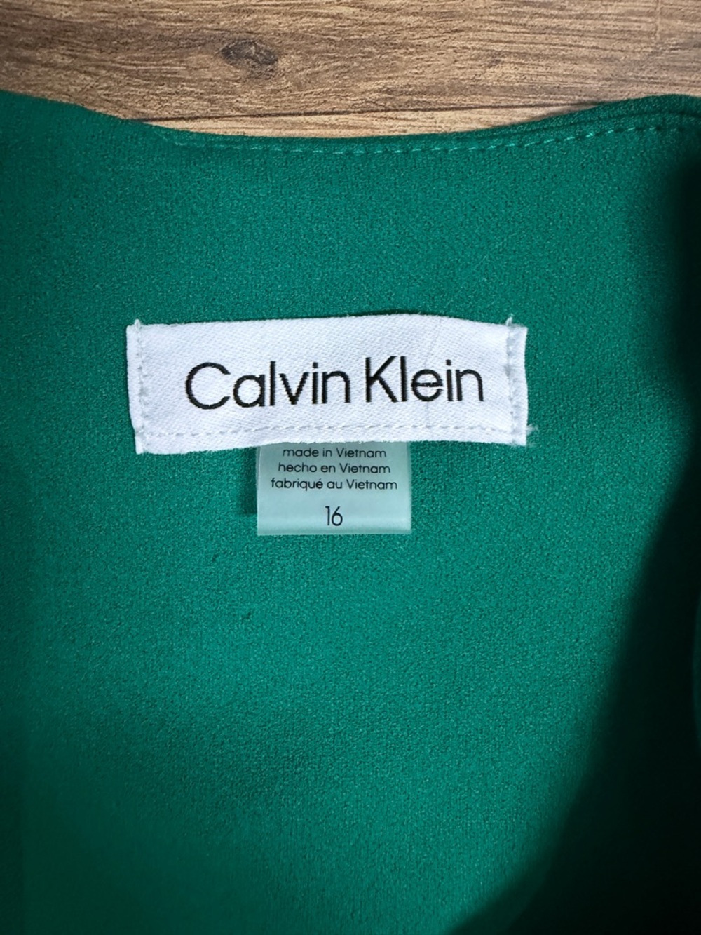 Calvin Klein Emerald Green 3/4 Sleeve Sheath Dress - Picture 2 of 4